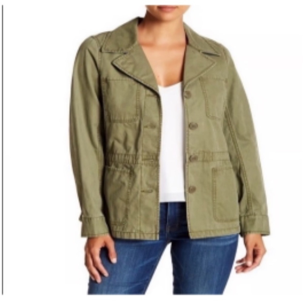 Madewell button down army green field utility jacket coat women’s S